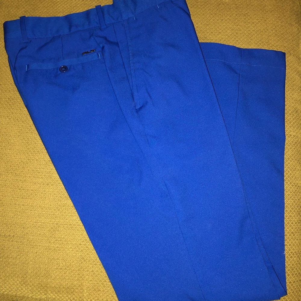 Cobalt Blue RLX flat front golf pants